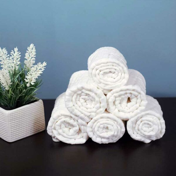 Paños para Eructos 100% Algodón Muselina Comfy Cubs Color Blanco, 6 uds
