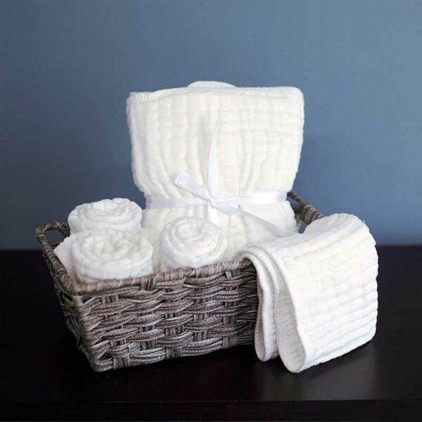 Paños para Eructos 100% Algodón Muselina Comfy Cubs Color Blanco, 6 uds