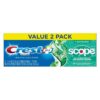 Pasta Dental Crest Complete Plus + Scope Menta Fresca, 5.4 oz x 2 uds