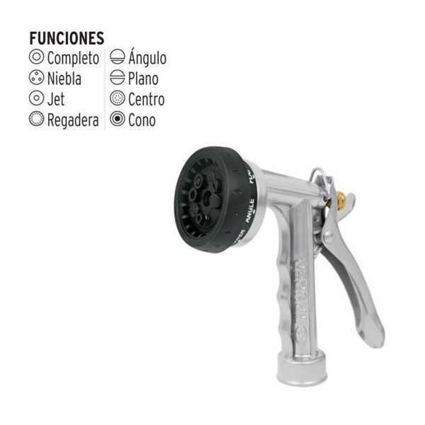 Pistola Metálica para Riego Truper PR-108 (8 Funciones)