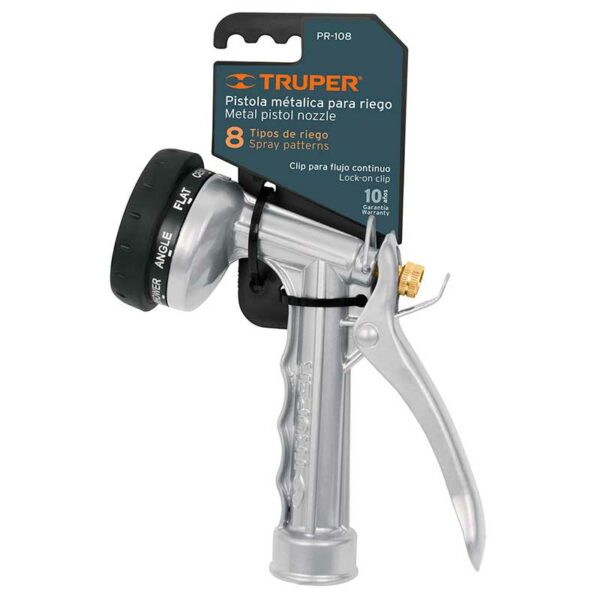 Pistola Metálica para Riego Truper PR-108 (8 Funciones)