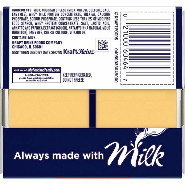 Queso Americano Rebanadas Individuales Kraft, 12 oz (16 uds)