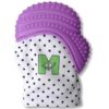 Rascador de Encías de Silicona con Bolsa de Viaje Malarkey Kids Munch Mitt Color Morado