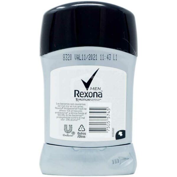 Rexona Hombre Antitranspirante Barra Antibacterial Fresh, 50 g