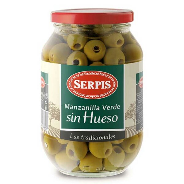 Serpis Aceitunas Manzanilla Verde Sin Hueso, 340 g