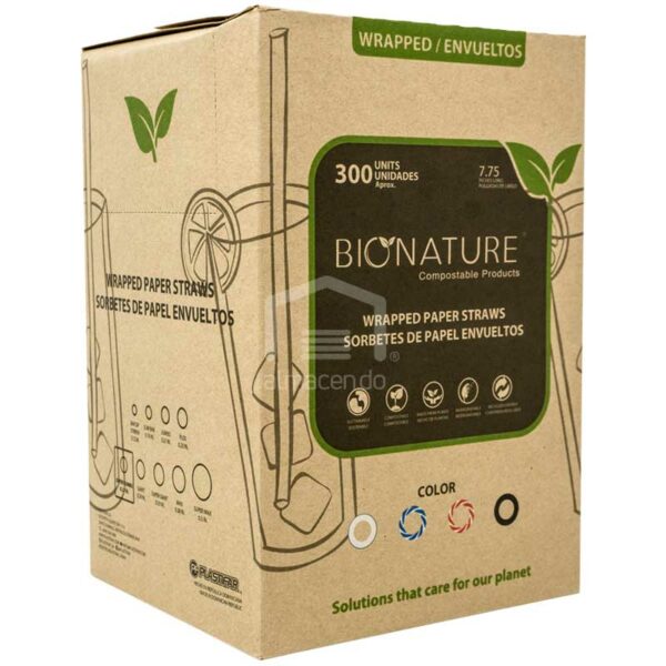 Sorbetes Envueltos de Papel Azules Bionature 7.75" (250 uds)