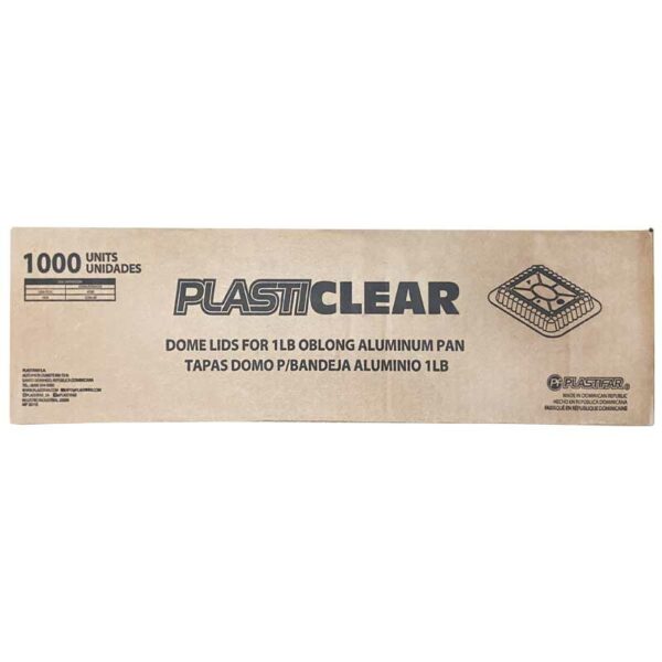Tapa para Envase Aluminio 16111 Rectangular Plastifar, 1 lb Caja (1000 uds)