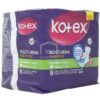 Toallas Femeninas Kotex Nocturna Overnight Con Manzanilla (8 uds)