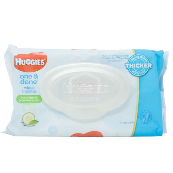 Toallitas Húmedas Huggies® One & Done Fragancia a Pepino y Té Verde (56 uds)