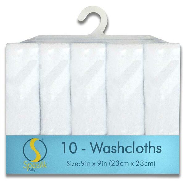 Toallitas de Baño Spasilk Baby Color Blanco, 10 uds