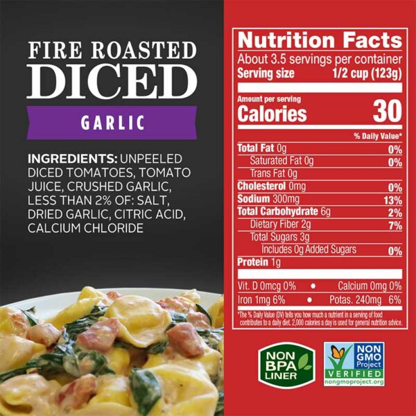 Tomates Hunt's en Trozos Asados al Fuego con Ajo, 14.5 oz