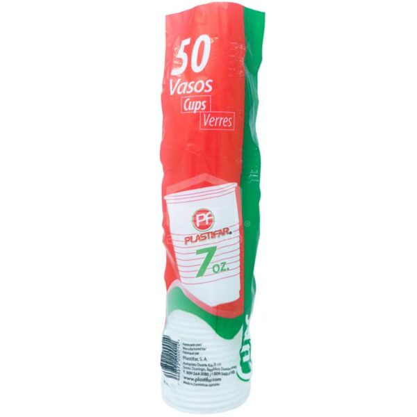 Vaso Desechable Plástico 7 oz (50 uds)