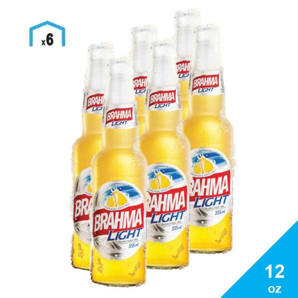 Cerveza Brahma Light, 12 oz (6 pack)