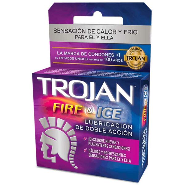 Condones-Lubricados-Trojan-Fire-&-Ice,-3-uds-Turn Preservativos Lubricados Trojan Fire & Ice, 3 uds