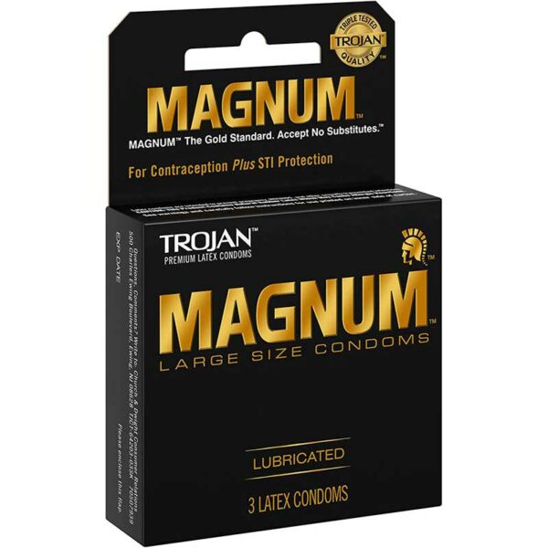 Preservativos Lubricados Trojan Magnum Large Size, 3 uds