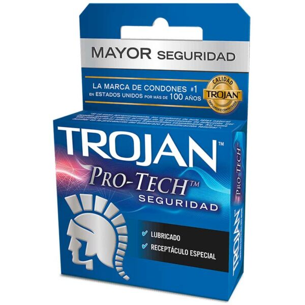 Condones-Lubricados-Trojan-Pro-Tech-Seguridad,-3-uds-Turn Preservativos Lubricados Trojan Pro-Tech Seguridad, 3 uds