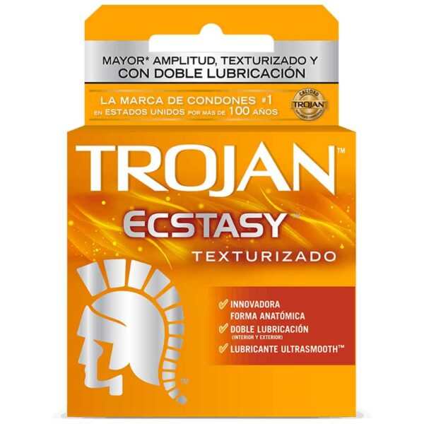 Preservativos Trojan Ecstasy con Doble Lubricación, 2 uds