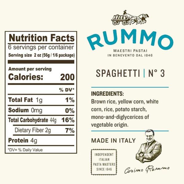 Pasta Rummo Spaghetti Nº 3 Gluten Free, 400 g