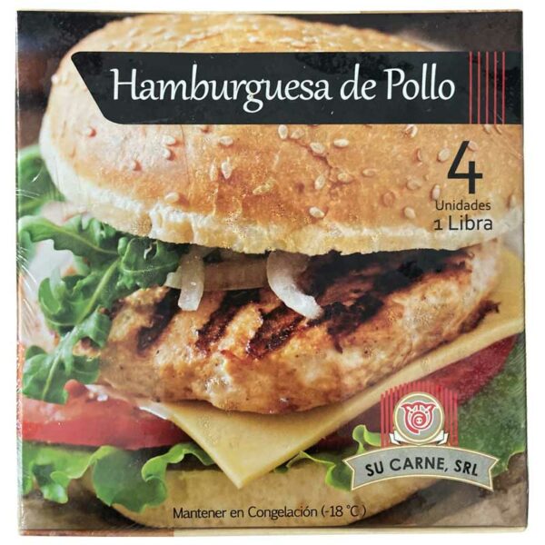 Hamburguesas de Pollo, 1 lb (4 uds)