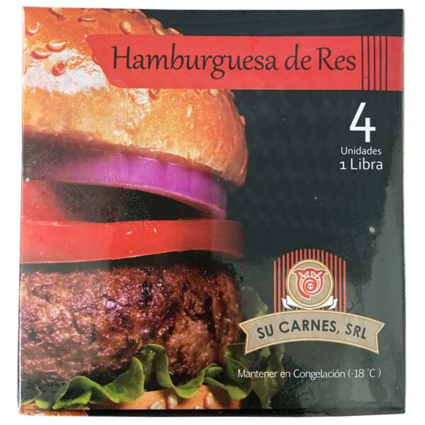 Hamburguesas de Res, 1 lb (4 uds)