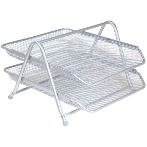 Bandeja-Metálica-de-Documentos-Gris-2-niveles Bandeja Metálica de Documentos Gris