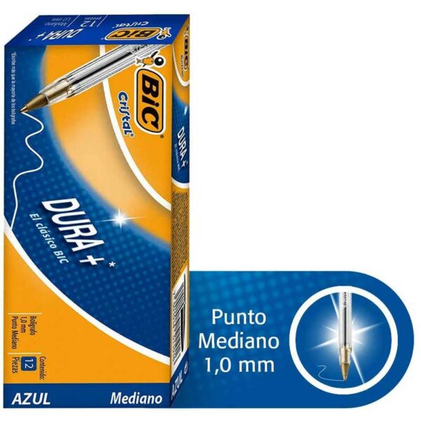 Bolígrafos BIC Cristal Punta Media, 1.0 mm (12 uds)