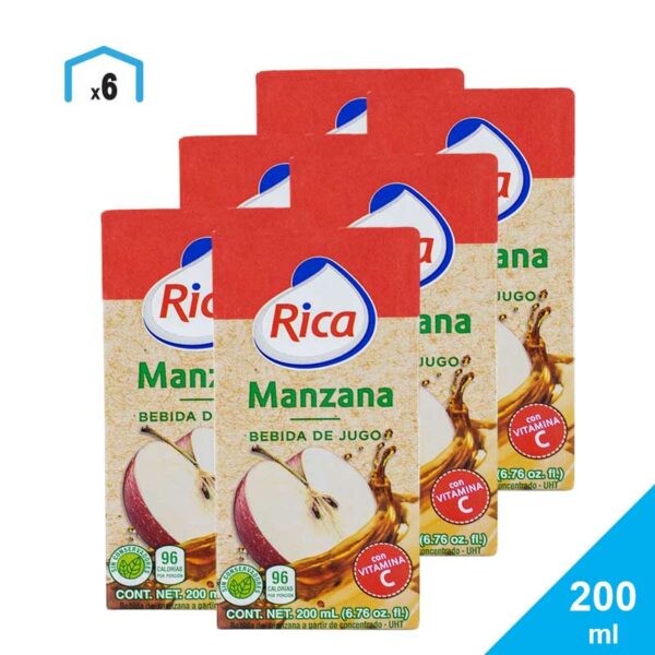 Jugos Rica, 200 ml (6 pack)