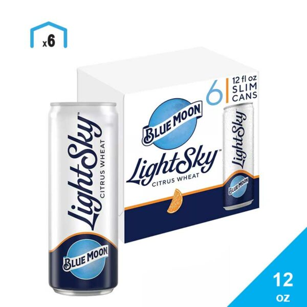 Cerveza de Trigo Blue Moon Light Sky Citrus, 12 oz