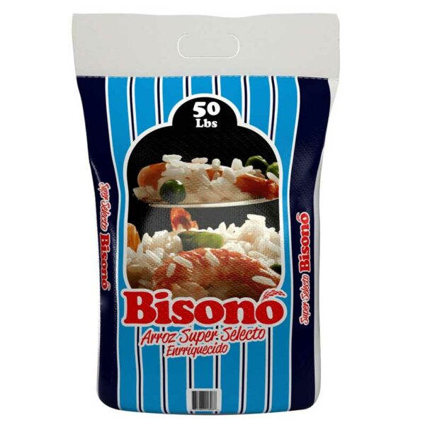 Arroz-Bisonó-Super-Selecto,-50-lbs-Front Arroz Bisonó Super Selecto