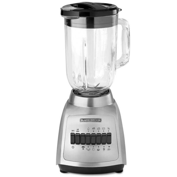 Licuadora-Black+Decker-con-Jarra-de-Cristal-y-Base-Metalica-Front Licuadora Black+Decker DuraPro 10 Velocidades (BLBD210GSS)
