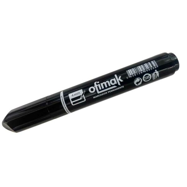 Marcador-Negro-Permanente-Ofimak-Punta-Cincel,-4-mm-Front Marcador Negro Permanente Ofimak Punta Cincel, 4 mm