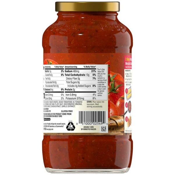 Salsa-Italiana-Prego-Tradicional,-24-oz-Back Salsa Italiana Prego Tradicional, 24 oz