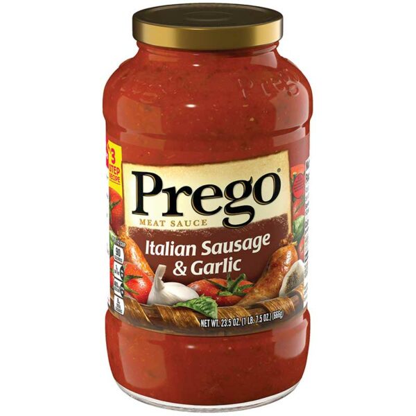 Salsa de Carne Prego Salchicha Italiana y Ajo, 23.5 oz