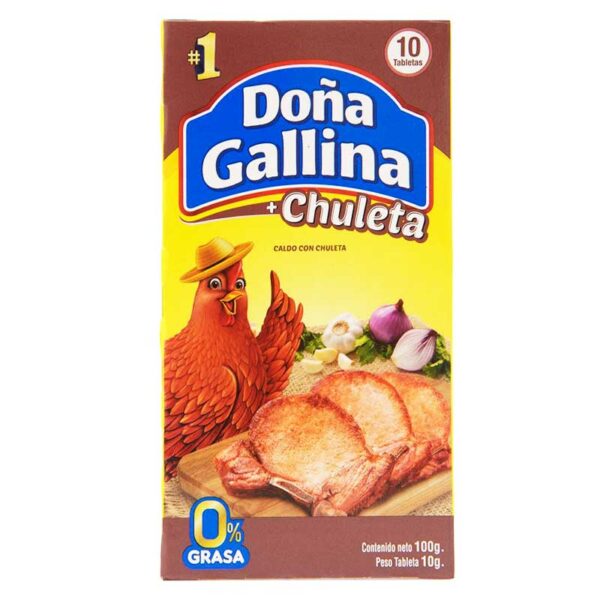 Caldo de Gallina Doña Gallina Chuleta, 10 Tabletas