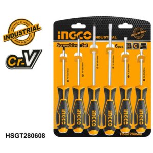 Set Destornilladores Industrial de Golpe Planos y Estrias de 6 Piezas INGCO