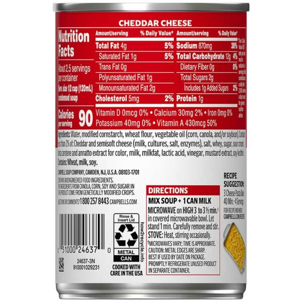 Sopa Campbell's Queso Cheddar, 10.5 oz