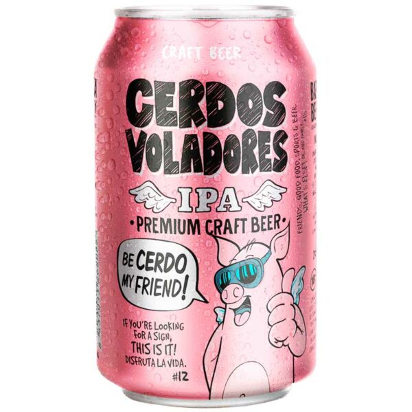 Cerveza-Cerdos-Voladores-IPA,-11.2-oz--Lata-Front Cerveza Cerdos Voladores IPA, 11.2 oz
