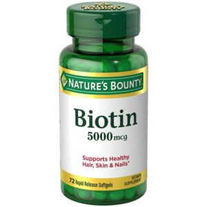 Biotina Nature's Bounty 5000 mcg, 72 Cápsulas