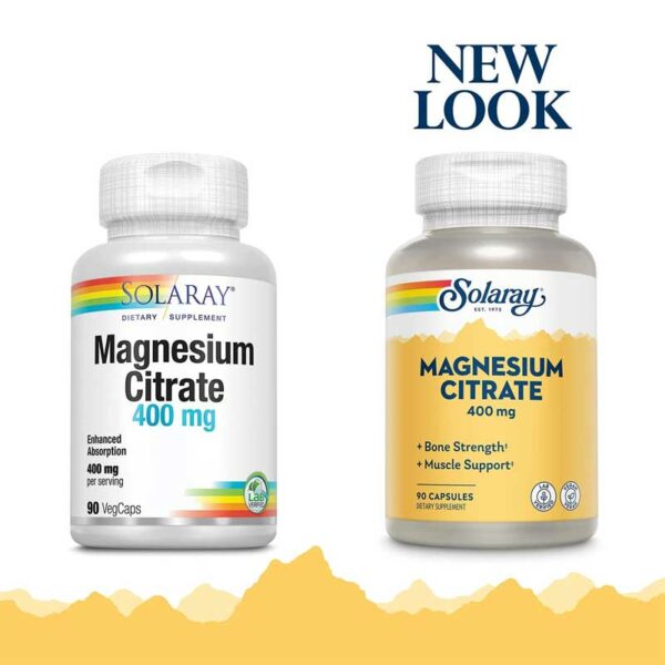 Citrato de Magnesio Solaray 400 mg, 90 Cápsulas