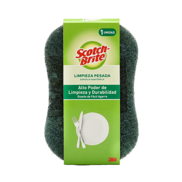 Esponja Doble Uso Anatómica Limpieza Pesada 1 Cod. 7441002703835 (1) Esponja Scotch-Brite Limpieza Pesada Anatómica (1 ud)
