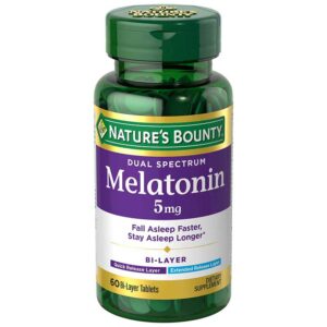 Melatonina Dual Nature's Bounty 5 mg, 60 Tabletas