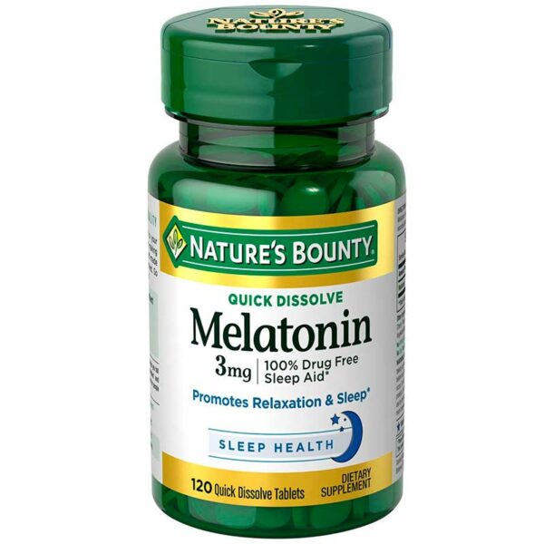 Melatonina-Nature's-Bounty-3-mg,-120-Tabletas-Front Melatonina Nature's Bounty 3 mg, 120 Tabletas
