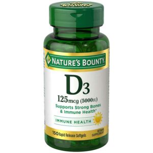 Vitamina D3 Nature's Bounty 125 mcg, 150 Cápsulas