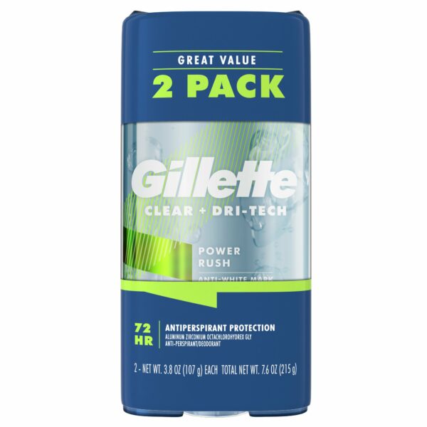 Desodorante Gillette en Gel Clear Power Rush, 2 uds x 3.8 oz