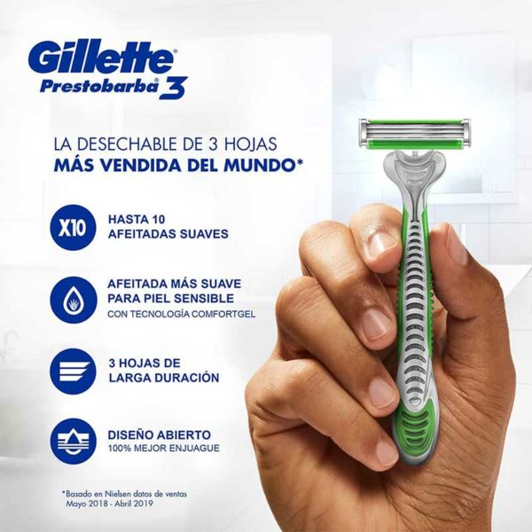 Afeitadora Desechable Gillette Prestobarba3 Sensitive (4 uds)