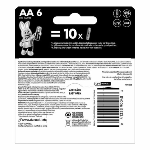 Batería-Alcalinas-Duracell-AA,-6-uds-Back Batería Alcalinas Duracell AA (6 uds)