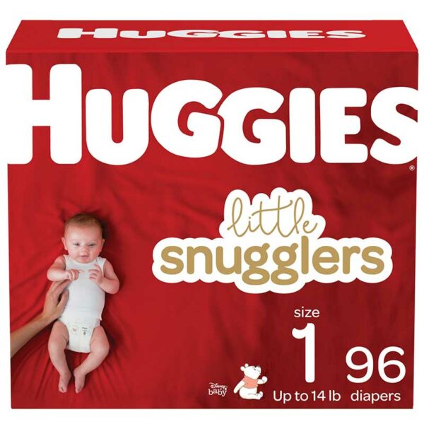Pañales-Huggies-Little-Snugglers-No.1-(96-uds)-Front Pañales Huggies Little Snugglers No.1 (96 uds)