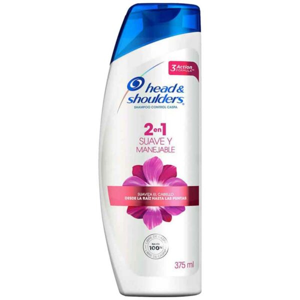 Shampoo-Head-&-Shoulders-2-en-1-Suave-y-Manejable,-375-ml-Front Shampoo Head & Shoulders 2 en 1 Suave y Manejable, 375 ml