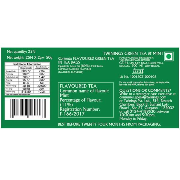 Té-Verde-y-Menta-Twinings,-25-uds-Back Té Verde y Menta Twinings, 25 uds