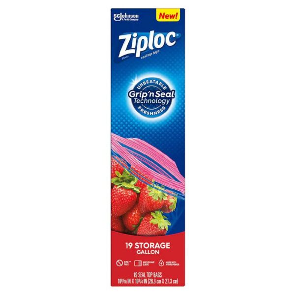 Bolsas Ziploc de Almacenamiento con Cierre 1 Galón (19 uds)